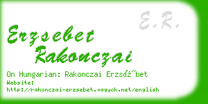 erzsebet rakonczai business card